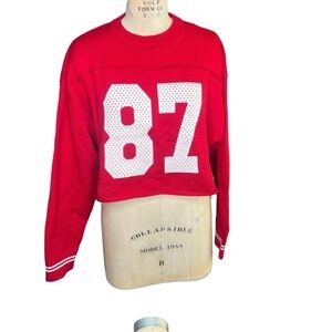 Orange Kiss soft cropped sweater, 87, Red, size Large, Chiefs